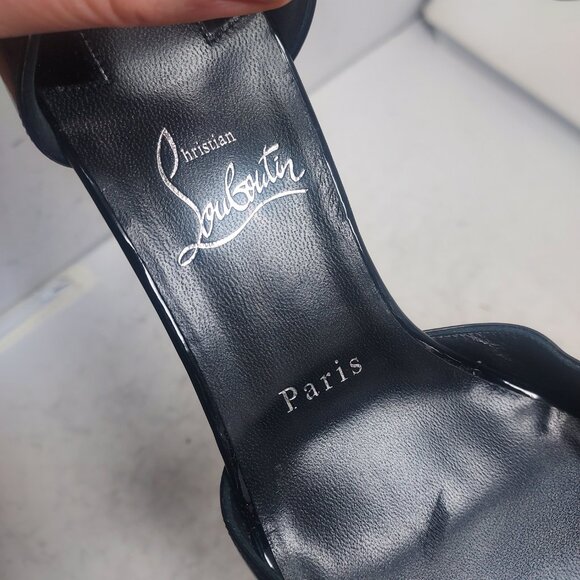 Christian Louboutin Black Sandaloo Patent Platform Sandal - Picture 5 of 12